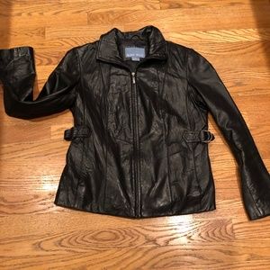 Nine West Women's Medium Black Leather Jacket